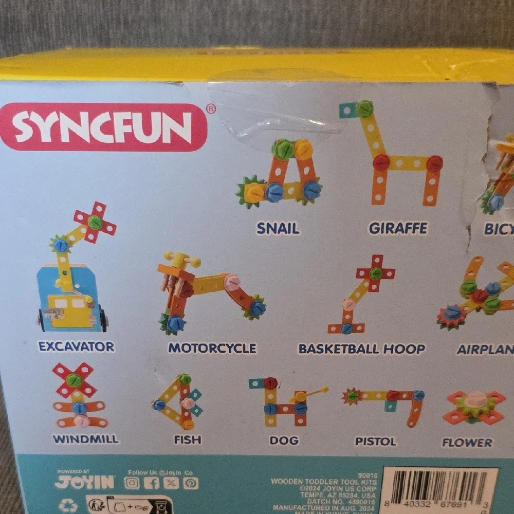 Versatile Wooden Tool Box‎ for Kids - Multicolor By Syncfun. New In Box.